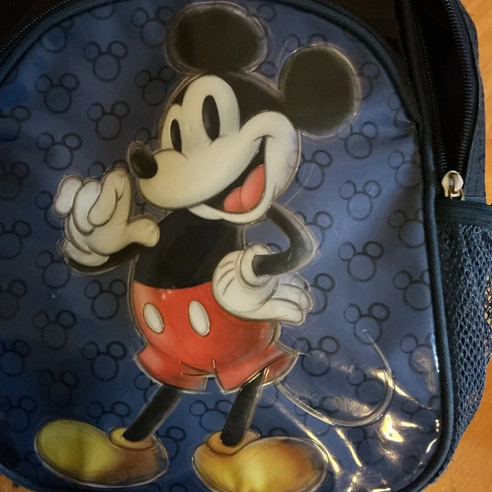 Disney 100th‎ Anniversary ful Blue Mickey Mouse Backpack Sketch Design EUC 04